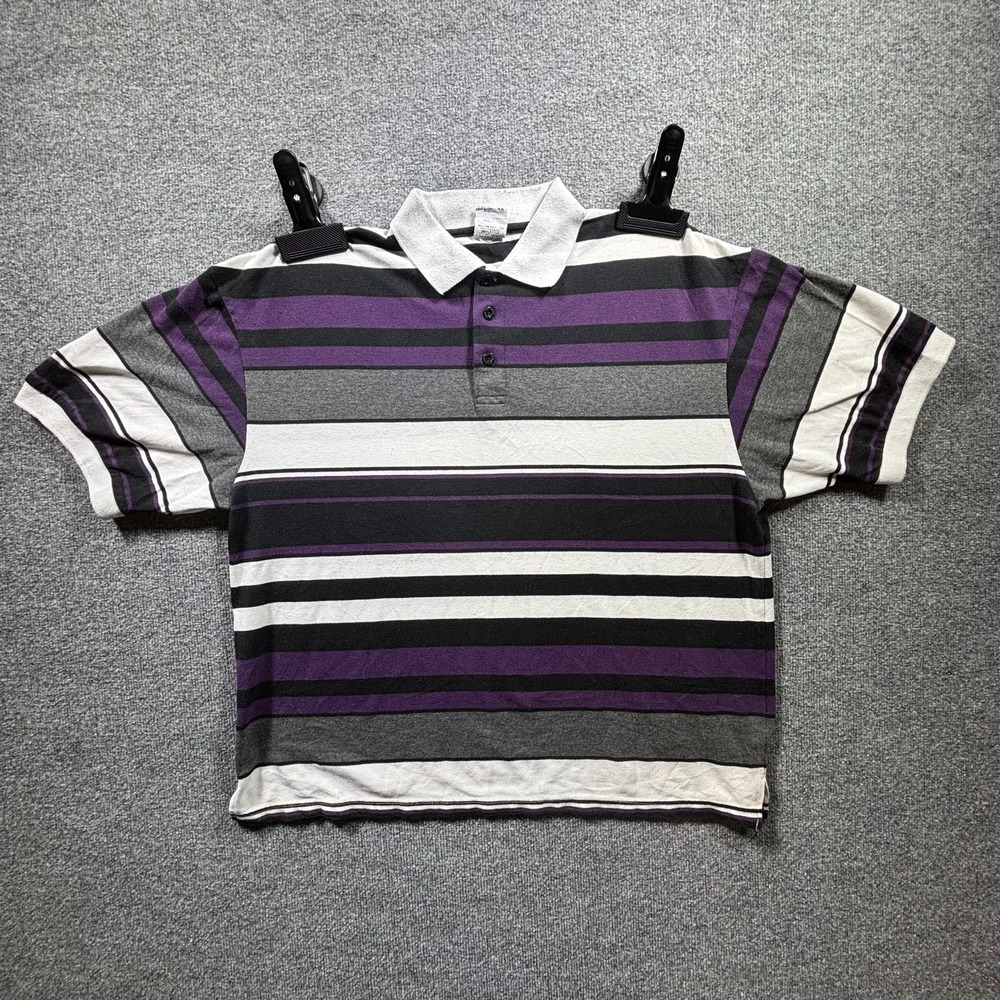 Old Skool Urban Wear Polo Shirt Mens 4X Multi Striped Golf Performance Summer